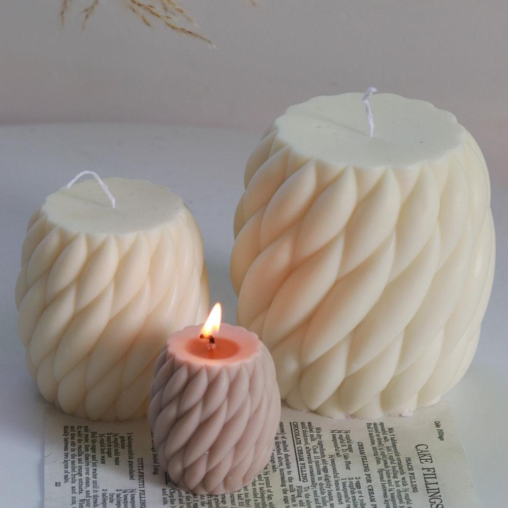 Lumânare în formă de bilă cu șurub, formă de silicon, dungi rotative, formă pentru săpun parfumat, DIY, torsiuni ondulate, geometrie, forme din rășină pentru ciment, decor pentru casă