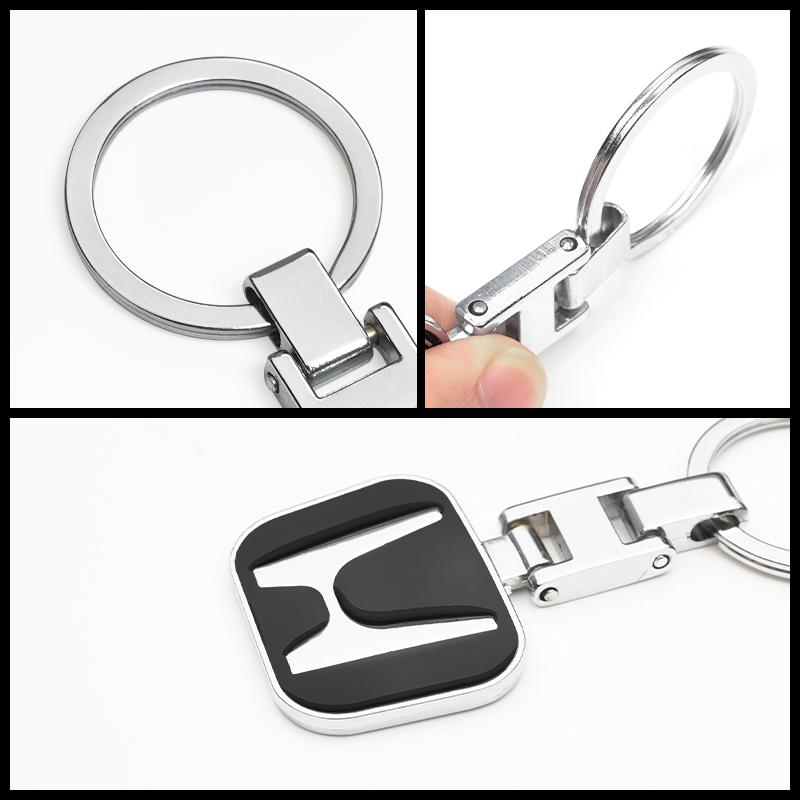 3D Metal Honda Badge Keychain Keyring Emblem Car Accessories For Honda CRX Pilot B-series D-series H-series Civic FIT CRV Accord JS1