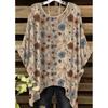 Elegantes Boho-Print-T-Shirt für Plus-Size-Damen