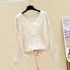 Summer Knit Top Long Sleeve Cropped Plain Pullover Women Jumper Knitwear Spring Summer Basic Outfit