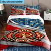Firefighter Braving Flames 3pcs Bedding,Including 1pc Duvet Cover And 2pcs Pillowcases Perfect for Christmas,Ideal for Bedroom, Dormitory