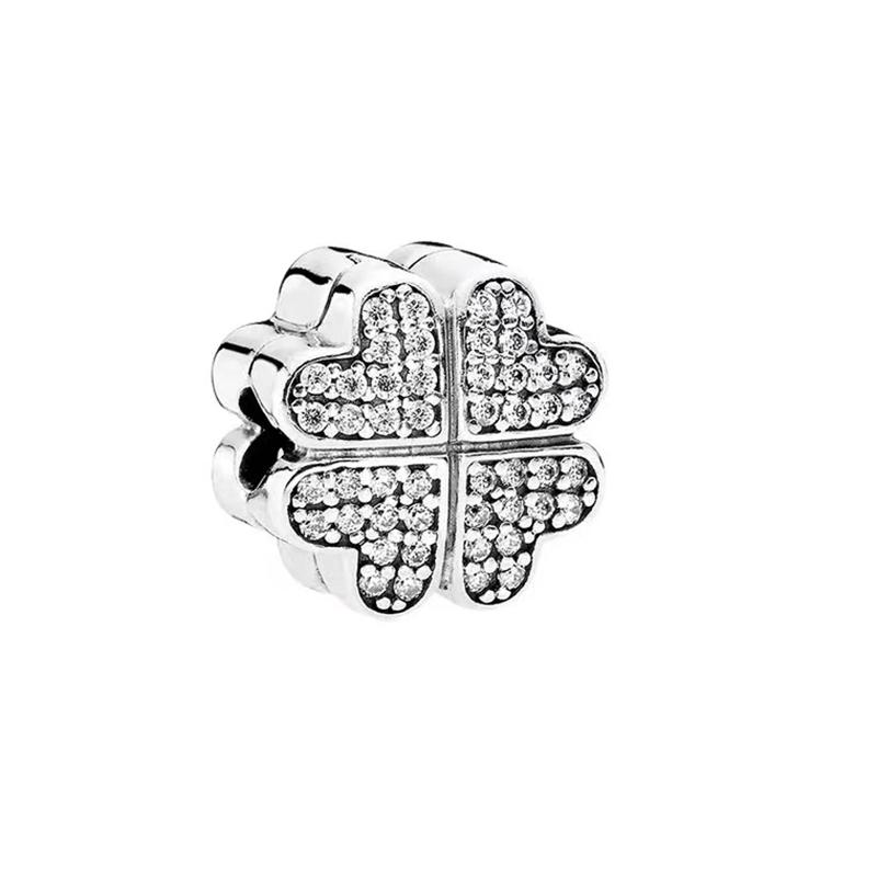 Sparkling Original Charms Fit Original 925Silver Bracelets Paw Print Stones&Enamel Clip Moveable Toy Cube Beads DIY Jewelry Gift