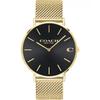 Charles Black Dial Gold Mesh Bracelet Watch for Men - 14602440
