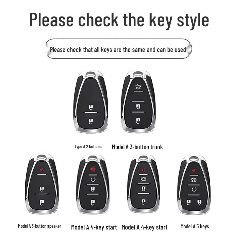 Chevrolet Key Case for Equinox, Malibu XL, Trax, Trailblazer, Orlando, Monza - Car Shell Cover