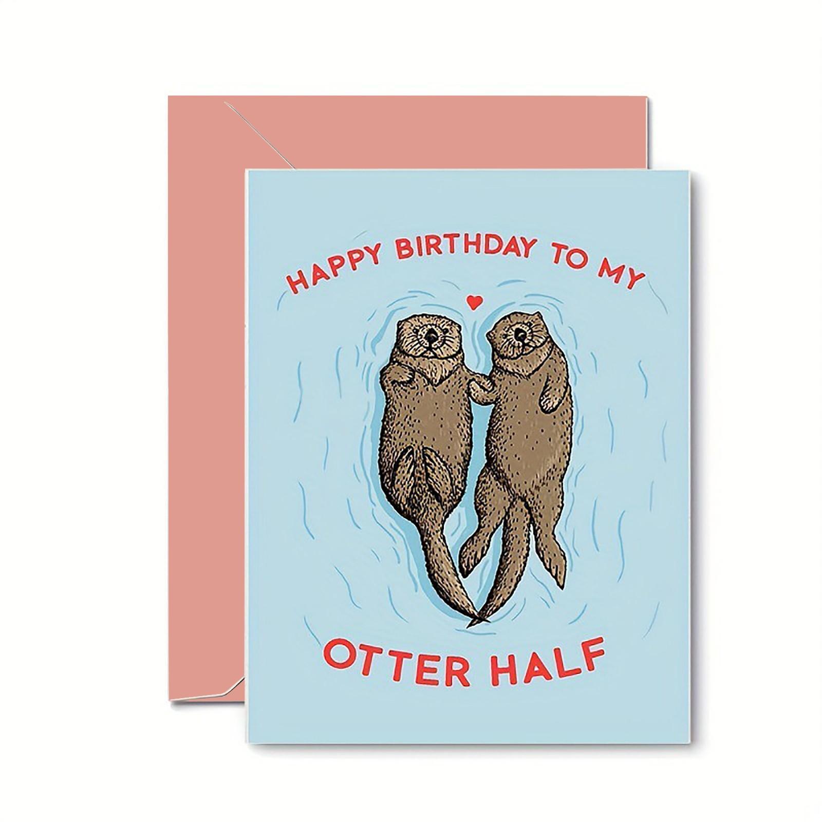 

Забавная и причудливая открытка на день рождения, нарисованная вручную, для подарка One Size