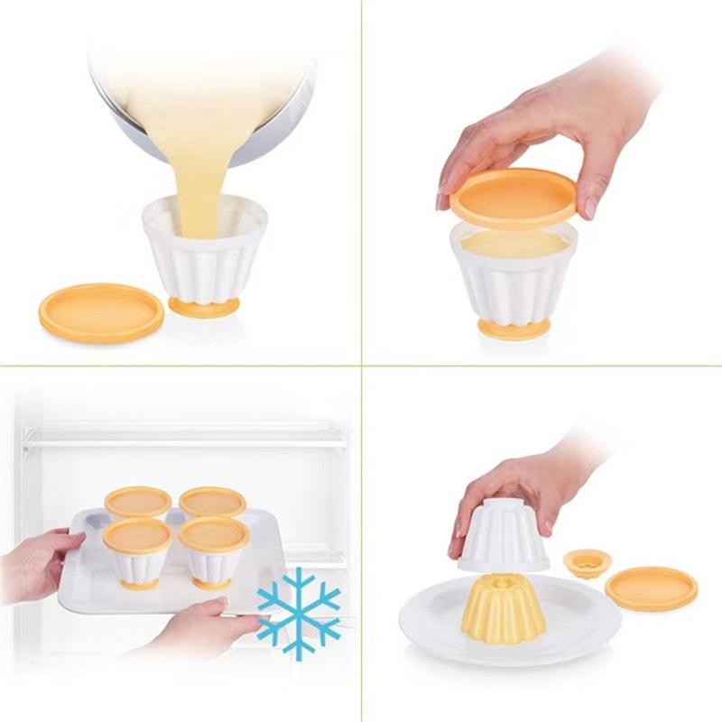 4Pcs Pudding Mould Bakeware Reusable Diy Jelly Pudding Cake Mold Plastic Jelly Mold Baking Tool Cake Mold Bread