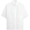 Loose Geometric Pattern Jacquard Short Sleeve Shirt Men Shirts White 2599300-250