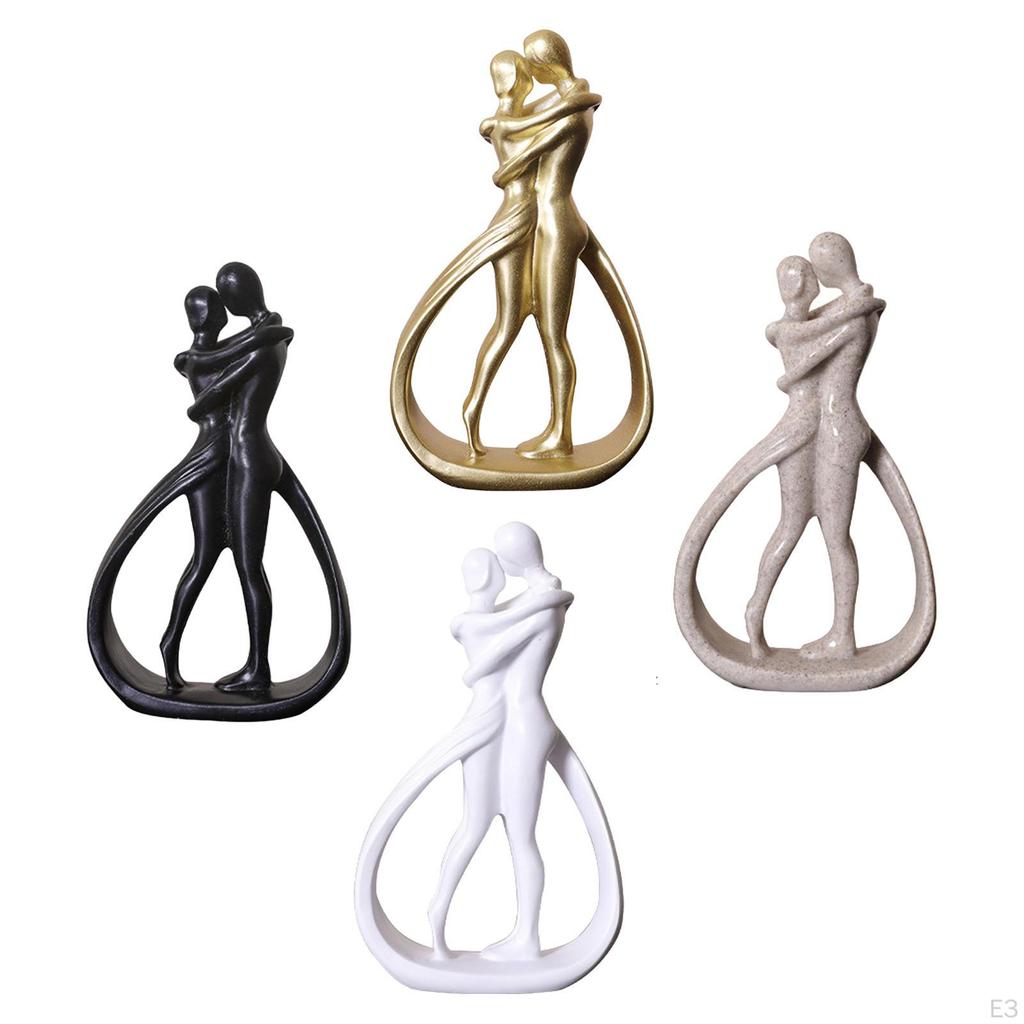 Couple Statue Figure Resin Lovers Sculpture Desk Ornament for Office Shelf Table Bookshelf