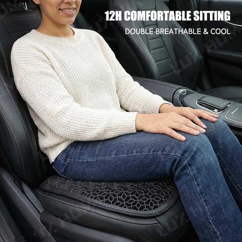 Gel-Sitzkissen für Auto, atmungsaktiv, Wabenstruktur, druckabsorbierend, ergonomisch, kühlend, für Auto/Büro