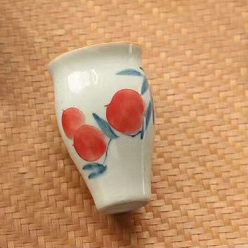 

Керамическая чашка для чая, расписанная вручную, 50 мл, подглазурная окраска, цветы кои и лотоса, ароматная чашка, винная чашка в античном стиле, чашка Master Cup