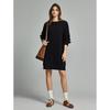 ELLE Women's Black Hollow-Out Lace-Up Long Dress