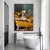 Funny Animals Toilet Canvas Painting Prints Gorilla Elephant Cat Dog Wall Art Poster Picture for Bathroom Room Home Decoration