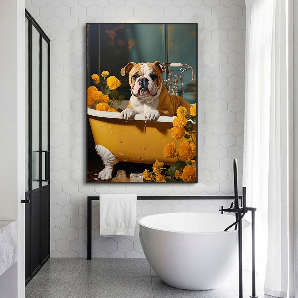 Funny Animals Toilet Canvas Painting Prints Gorilla Elephant Cat Dog Wall Art Poster Picture for Bathroom Room Home Decoration