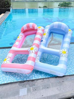 Neuer Stil Gänseblümchen-Streifen aufblasbarer Pool-Schwimmring-Liegestuhl