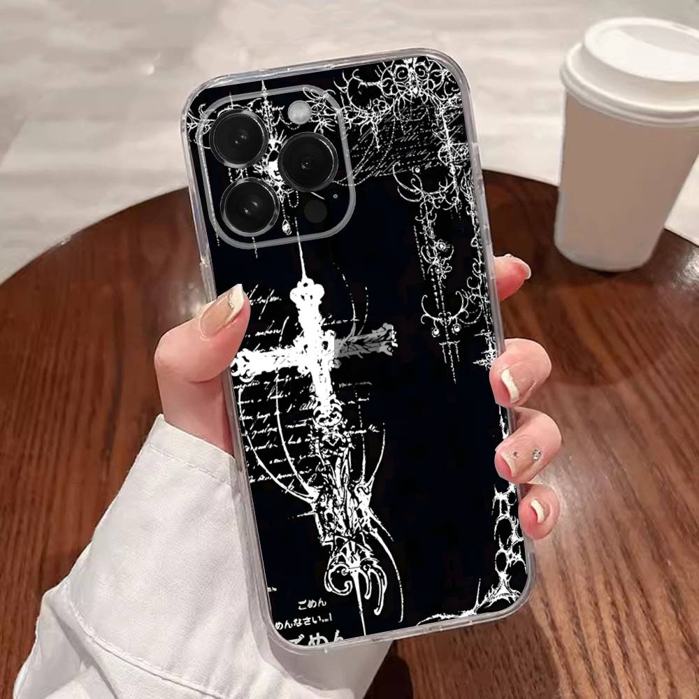 

Готична кокетка кіберсигілізм Чохол для телефону Для iPhone 16,15,14,13,12,11 Plus,Pro,Max,XR,XS,Plus,E,SE4,Mini Прозорий чохол iPhone16pro