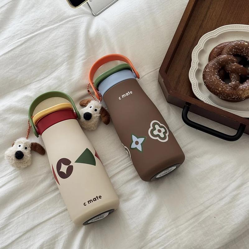 COOKSS Ceramic Lined Stainless Steel Insulated Straw Mug