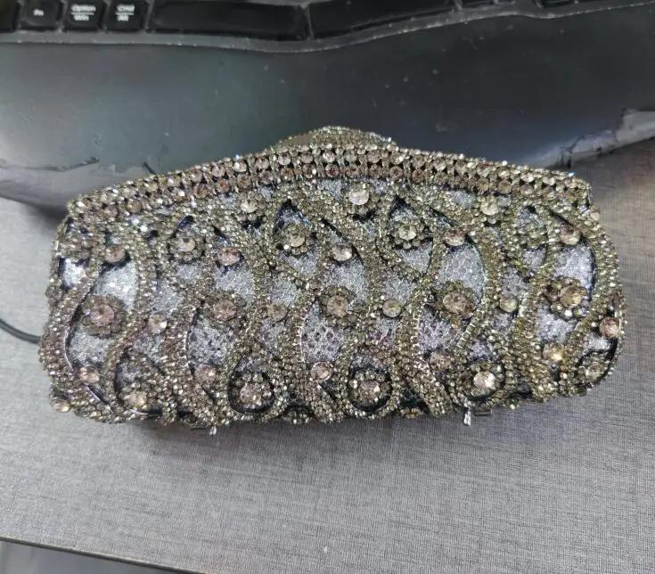 Boutique De FGG (auf Lager) Damen Champagner Kristall Clutch Abendtaschen Hochzeits-Cocktail Minaudiere Diamant Handtasche und Geldbörse