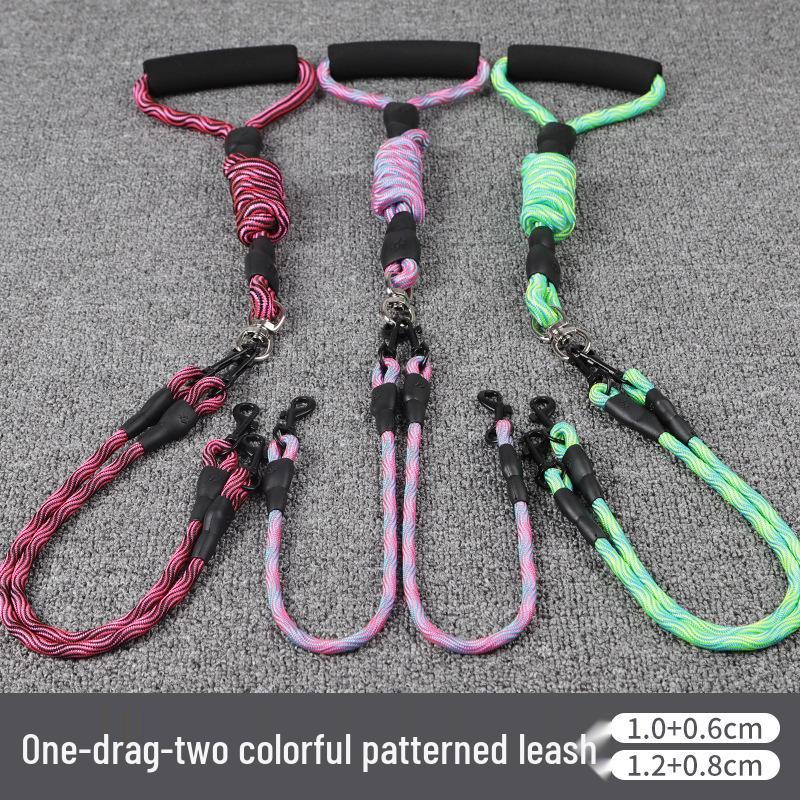 PiPiTao Double-Headed Wave Pattern Dog Leash – Anti-Tangle and Detachable