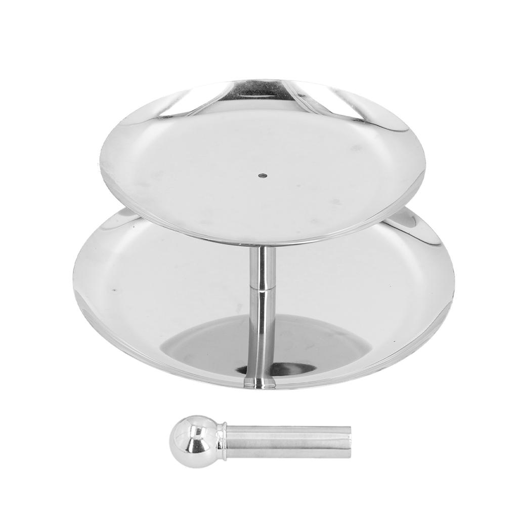 Obstschale Edelstahl 2 Etagen Multifunktional Langlebig Selbstbedienung Cupcake-Ständer für Zuhause