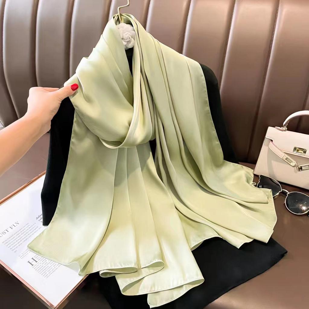New solid colour anti-silk scarf spring and autumn sunscreen beach towel female silk scarf outside the air conditioning shawl