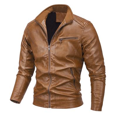 Chaqueta de Cuero para Hombre Nueva Chaqueta de Cuero PU para Hombre Chaqueta Casual de Cuero Aterciopelado para Hombre