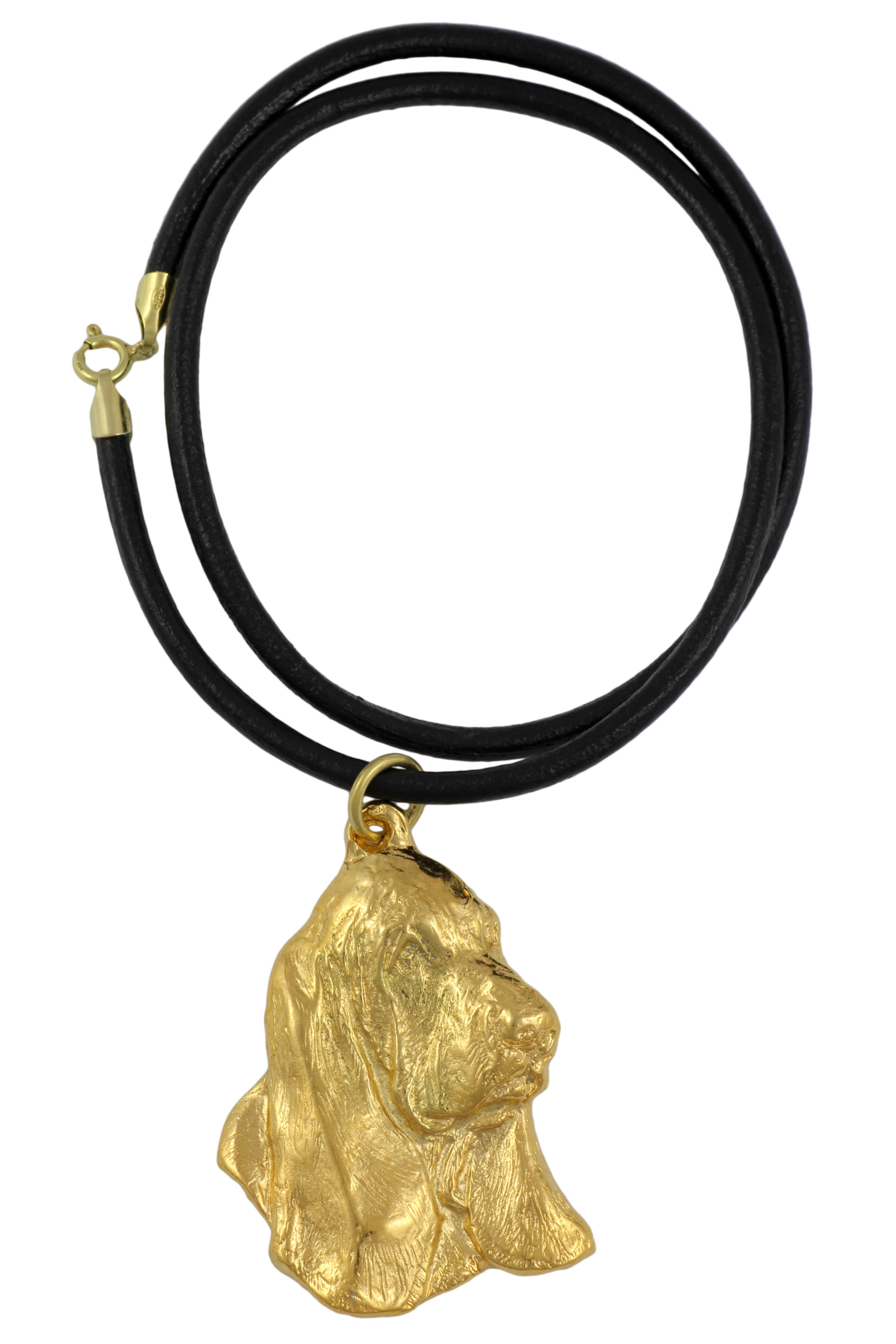 

Basset Hound II - necklace with a dog in a gift box, gold-plated pendant for a dog lover, striking jewelry by Art-Dog