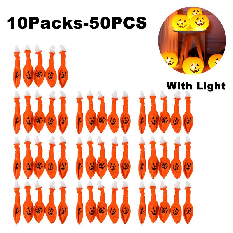 Halloween Pumpkin Lantern Balloon LED Luminous Floor Stand Toy Party Atmosphere Pumpkin Lantern Decoration Balloon