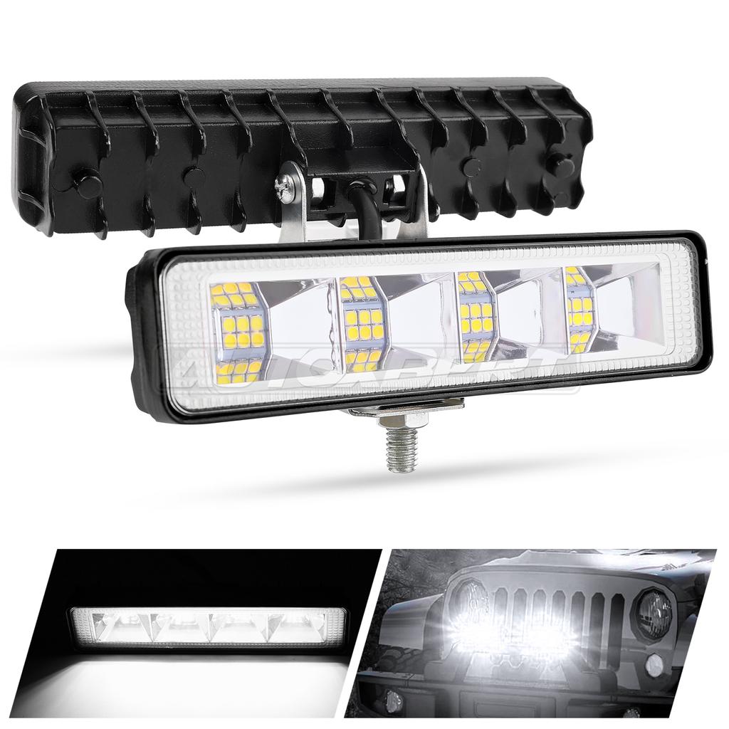 6" Inch 12V 24V LED Light Bar Off Road Spotlight White & Yellow LED Driving Fog Light for Cars Truck 4x4 Boat Lada Atv Work Lamp