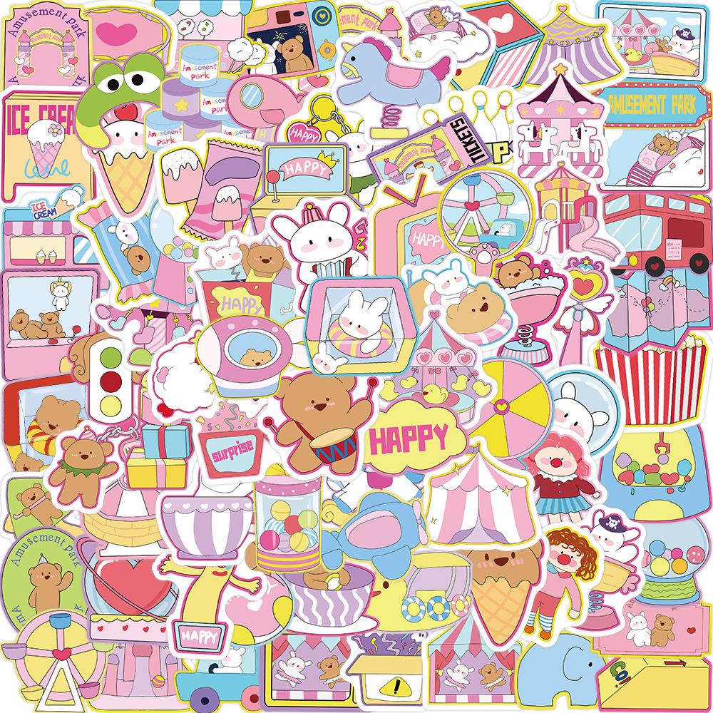 80 Cartoon Dreamy Amusement Park Graffiti Stickers Decorate Guitar Notebook Suitcase DIY Waterproof