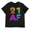 21 Af 21St Birthday For Men Amp Women 21 T-Shirt Quick-drying Vintage Anime Shirt Men T Shirts
