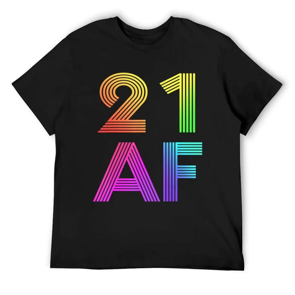 21 Af 21St Birthday For Men Amp Women 21 T-Shirt Quick-drying Vintage Anime Shirt Men T Shirts