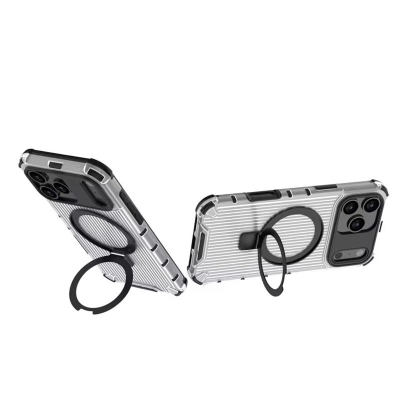 Hybrid Armor For Magsafe Case for iPhone 17 Air 16 15 14 Plus 13 12 11 Pro Max Magnetic Metal Bracket Translucent Matte Cover