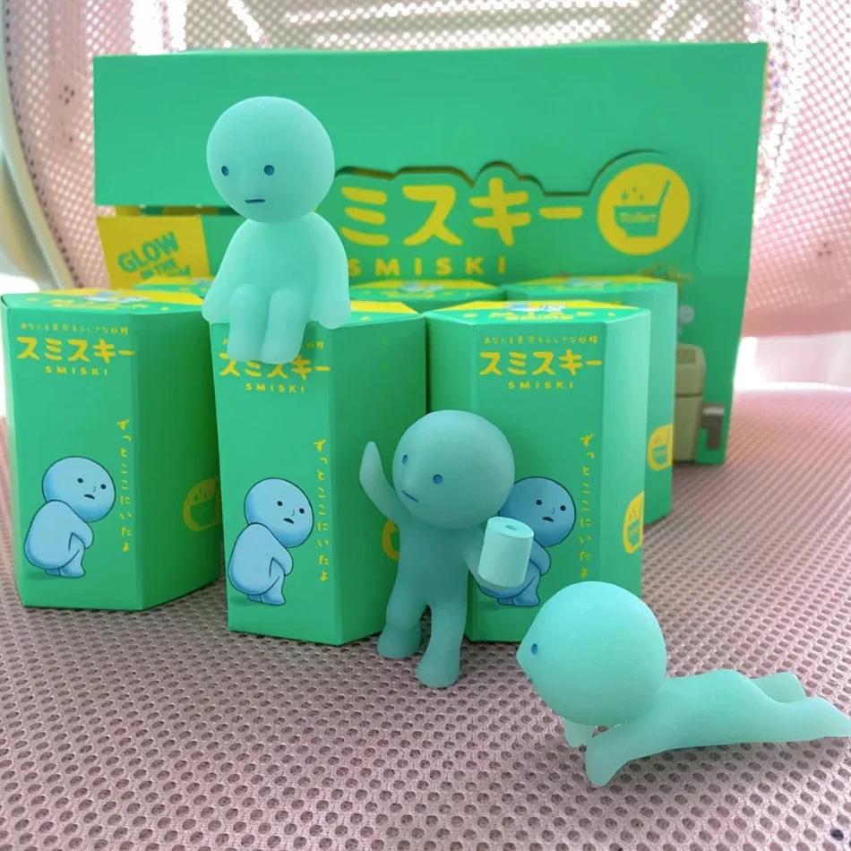 Smikis Nachtleuchtende Figuren Set Toiletten Serie Blind Box Kinder Weihnachts Geburtstagsgeschenk Ornament Figur Dekor
