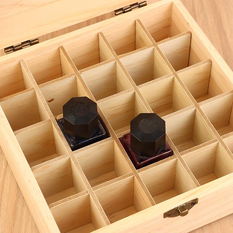 12/25 Slots Wooden Storage Box Carry Organizer Essential Oil Bottles Aromatherapy Container Storage Box Case