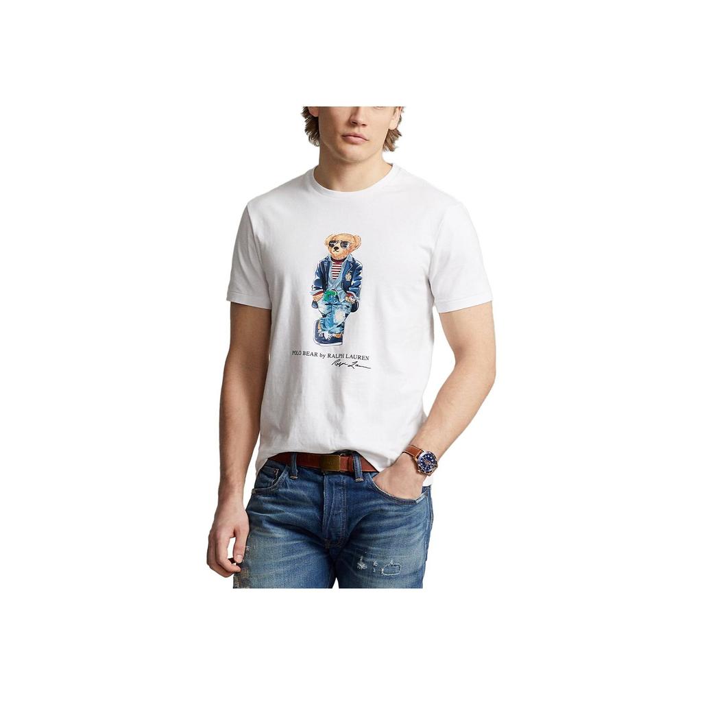 Polo Ralph Lauren Crew Neck Bear Graphic Short Sleeve T-Shirt Men Tops White MNPOTSH1N821820-100