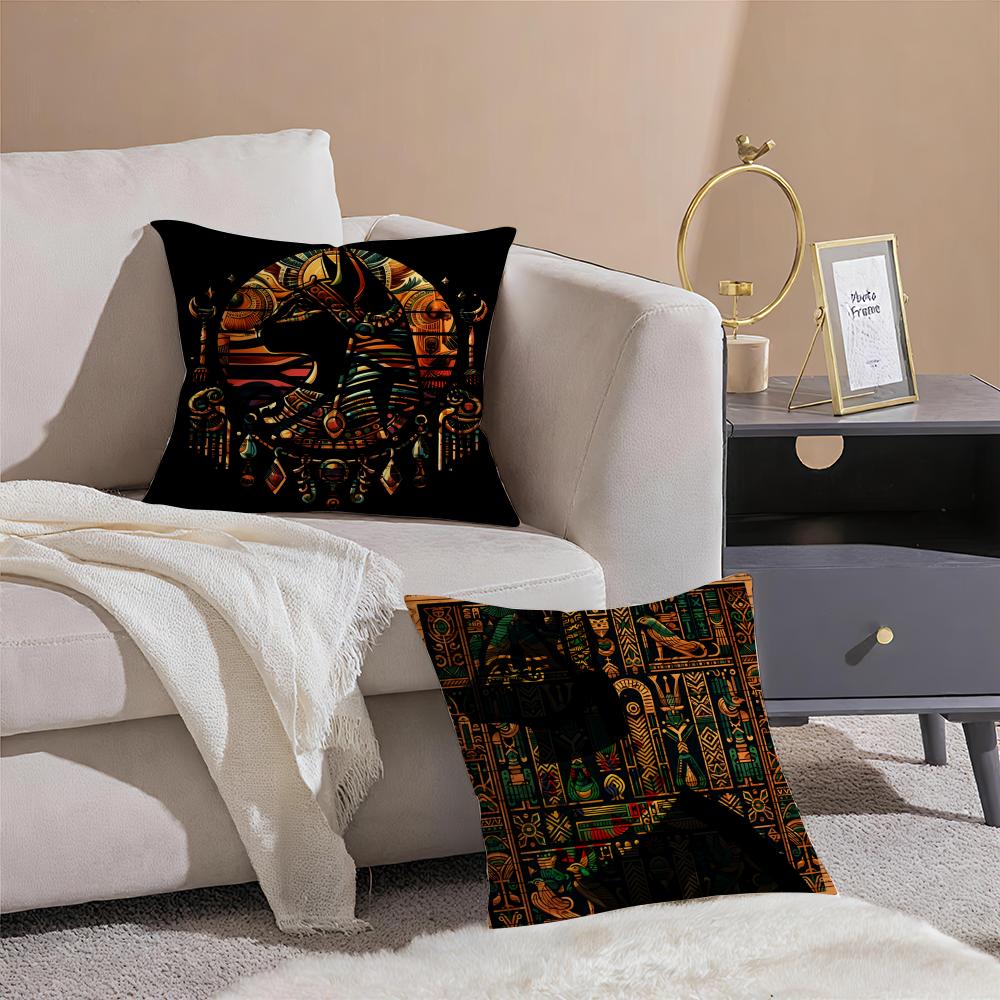 Retro Culture Ancient Egyptian Art Pillow Case Pattern Printed Pillowcase For Living Room Sofa Cushion Cover & Bedroom Decor