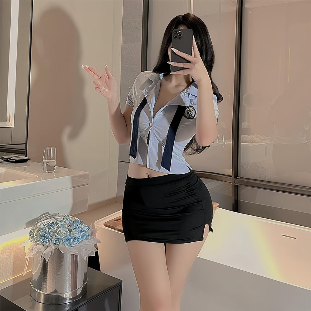 Sex lingerie sexy professional suit cosplay student tight uniform seduction plus size pure lust