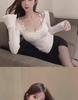 Sexy Lace Slim Fit Two-Piece Style Long-Sleeve T-Shirt: This Year's Trendy Must-Have