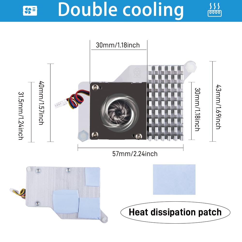 Official GeeekPi Raspberry Pi 5 Active Cooler, Official Pi 5 Active Cooler for Raspberry Pi 5 4GB/8GB, Radiator