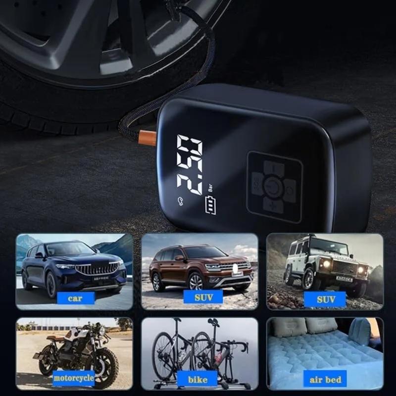 Portable Air Compressor Electric Car Pump Automatic MotorcyclesTire Inflator Digital Pressure Gauge Detect with LED Lamp