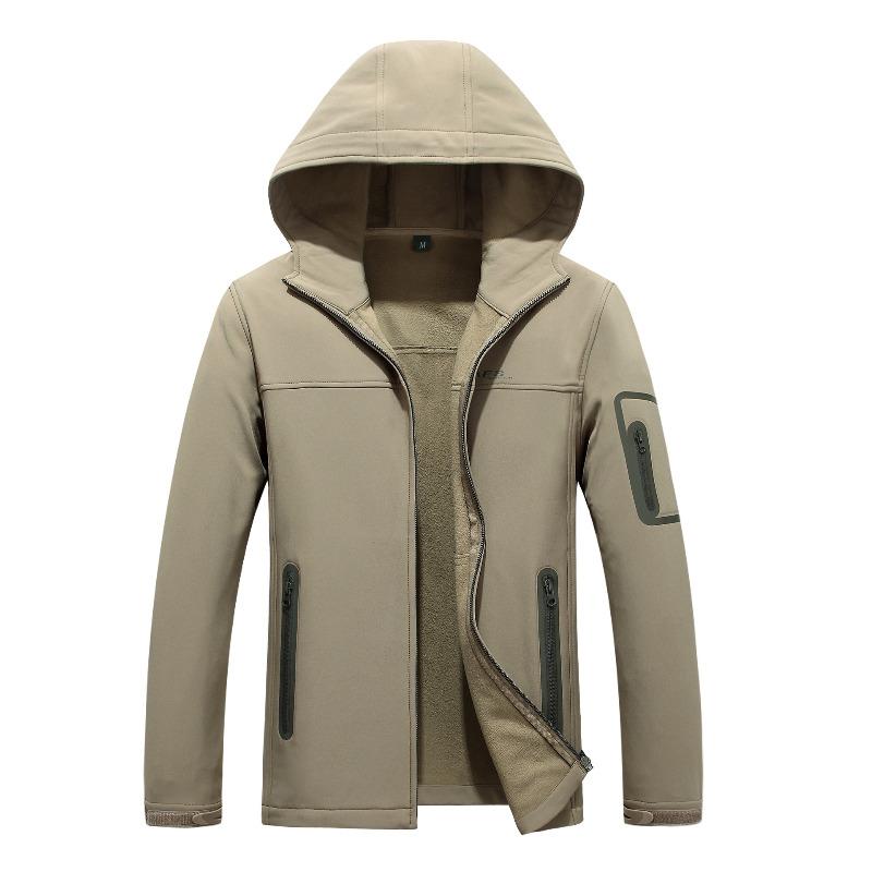 Autumn and Winter New Men's Jacket Large Size Casual Jacket Thickened Outdoor Men's Waterproof Jacket