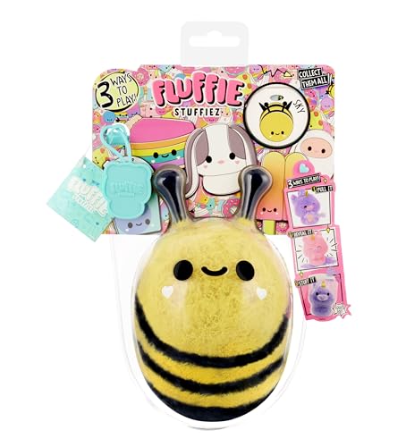 Fluffie Stuffiez Bee Small Collectible Plush Toy - Surprise Reveal Unboxing, Cuddle, Tactile Play, Fidget, DIY, Ultra Soft Fluff