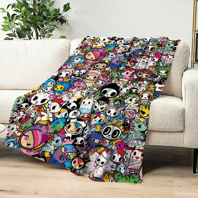 Šaunus animacinis kawaii juokingas menas T-Tokidoki flanelinis šiltas minkštas pliušinis pledas sofa svetainė namai biuras miegamasis kelionės dovana namai