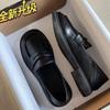 Real Soft Leather British Style Small Leather Shoes Women's 2025 New Lazy One-pedal Loafers Fashion Korean Version Jk Shoes