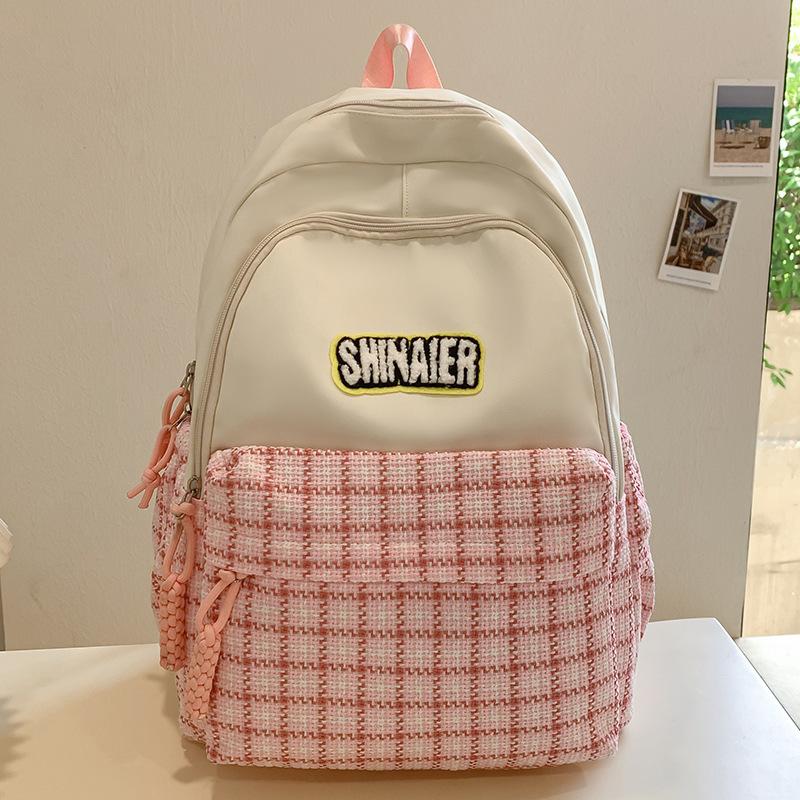 

Schoolbag Children Elementary School Girls Junior High School Girls Plaid Backpack High School Students Backpack