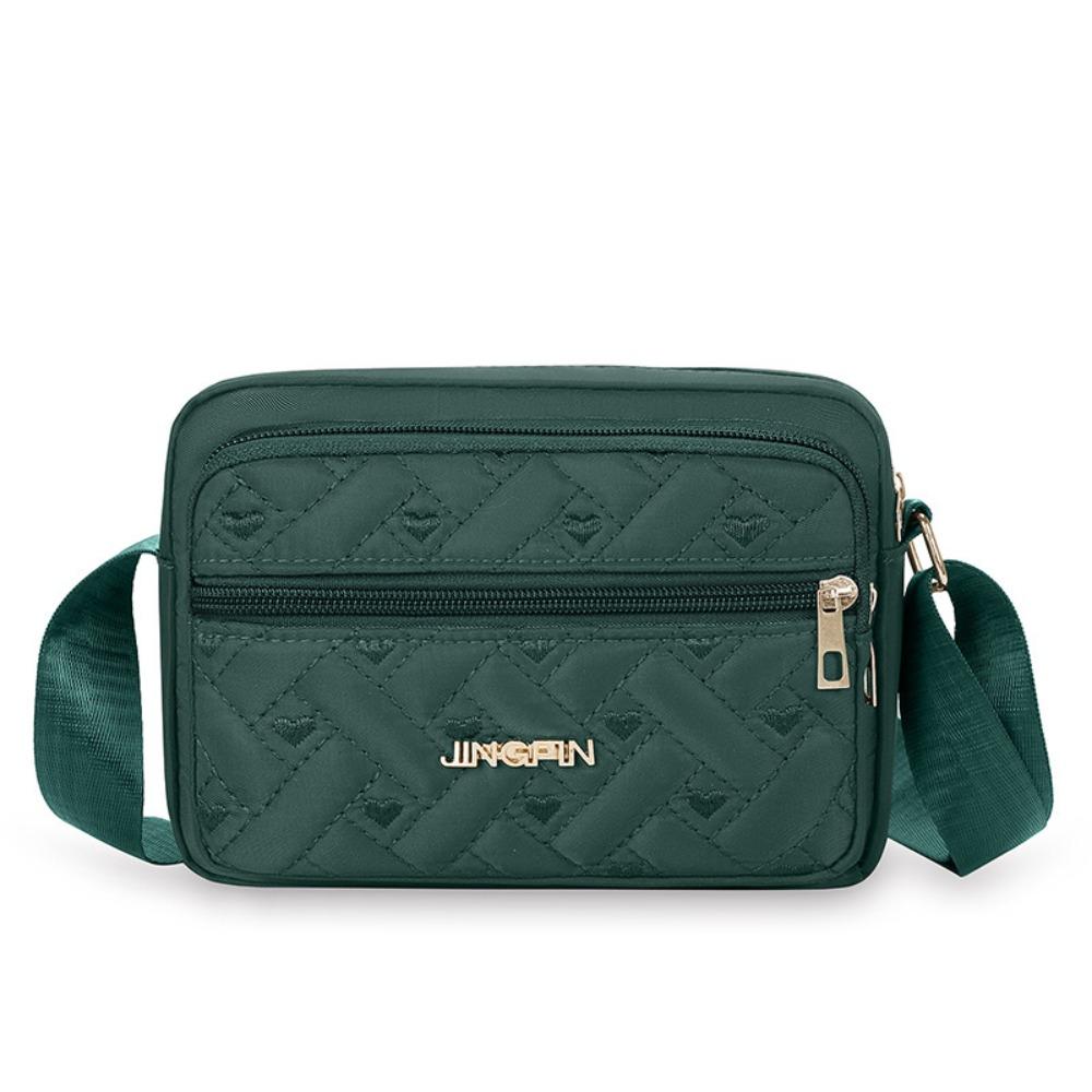 

Love Heart Pattern Middle Aged Shoulder Bag Elegant Woman Messenger Bag Lady зелёный