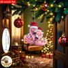 1pc Cute Pink Acrylic Snowman, Bear, Flamingo, Alpaca Christmas Tree Ornaments Hanging Decorations Christmas Gifts Home Decor