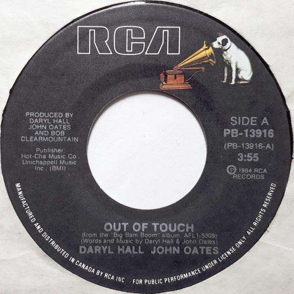 

7inch Record DARYL HALL JOHN OATES Out Of Touch PB13916 RCA 1984 Canada Dance Electronica Used