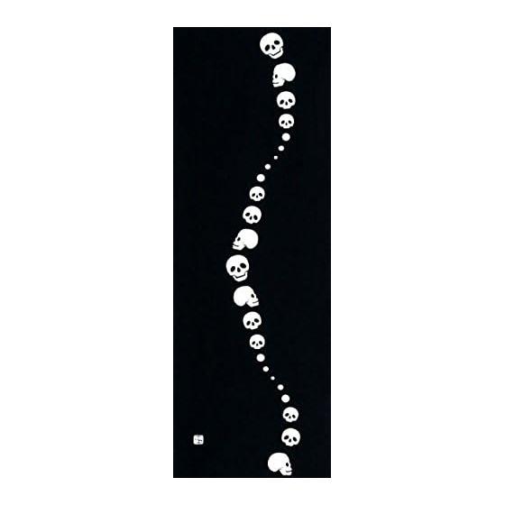 Sen no Anbo Tenugui Skull Yurari - Hand-dyed 100% Cotton Tokka, Made in Japan, 35cm x 100cm