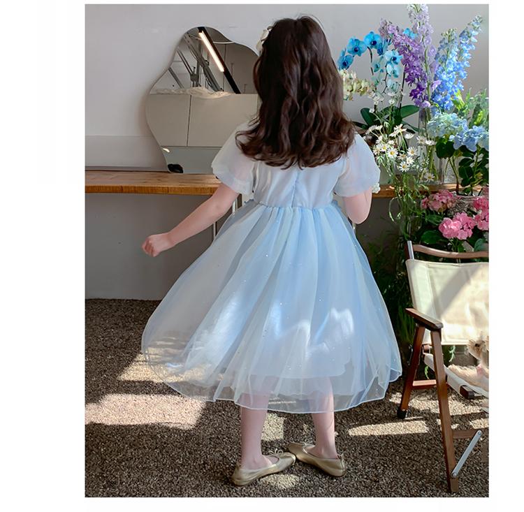 Girls' Princess Dress Summer 2026 New Fashionable Girls' Rainbow Mesh Dress Children's Birthday Dress Dress